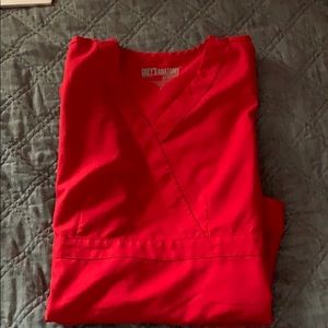 Greys anatomy mock wrap scrub top